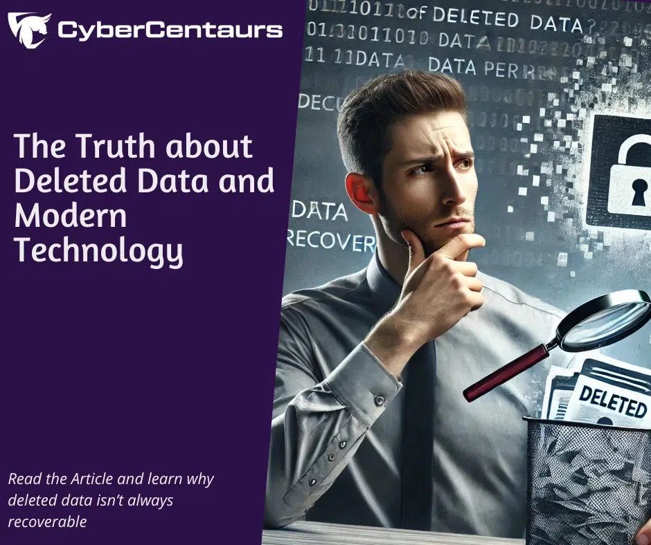 Digital forensics concept artwork about deleted data and modern technology